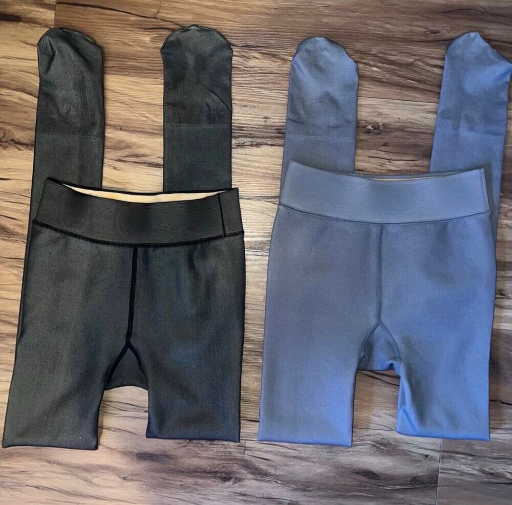 Translucent Leggings Fleece Lined Look like Tights Bundle Size Small High Rise